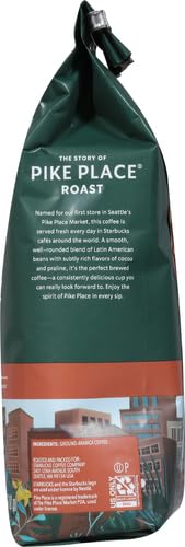 Starbucks Ground Coffee, Medium Roast Hot or Iced Coffee, Pike Place Roast, 18 oz