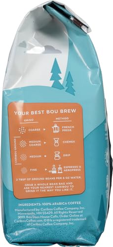 Caribou Coffee,Medium Roast Ground Coffee,100% Arabica-Coffee - Caribou Blend 20 Ounce Bag,(Pack of 3)