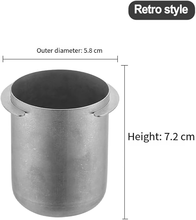Startbuymore Espresso Coffee Dosing Cup 58mm Stainless Steel For Coffee Machines With Wide Mouth To Minimize Mess And Even Coffee Distribution(Retro color)