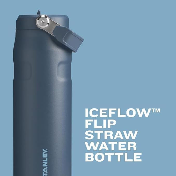 Stanley IceFlow Flip Straw 2.0 Water Bottle 24 oz | Built-In Straw for Travel and Sports | Lightweight and Leak Resistant | Insulated Stainless Steel | BPA-Free | Sienna