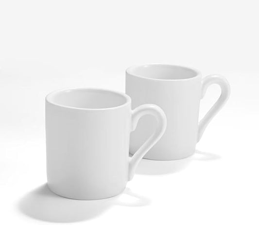 Stylusella Pure White Ceramic Espresso Cup (2 oz/60 ml), set of two