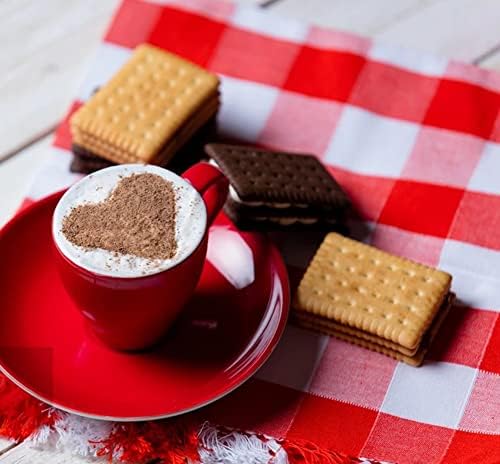 KaKuta Valentine's Day Cookie Stencils Coffee Cake Templates Decoration,20 Pcs Reusable Heart Love Powder Sieve Template for Coffee, Cake Stencils Decorating Baking Painting Mold Tools
