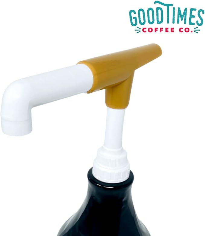 Good Times Coffee Co. Sauce Pump Dispenser for Ghirardelli Bottles (Pack of 6), Fits 87.3 to 90.4 Ounce Bottles