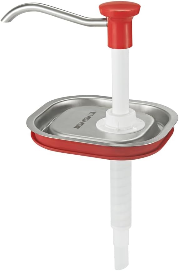 VITASUNHOW Sauce Pump Dispenser Stainless Steel Dispenser - Large Capacity Condiment Pump Dispenser Quantitative Pressure Head for Variety of Sauces (1035PX)