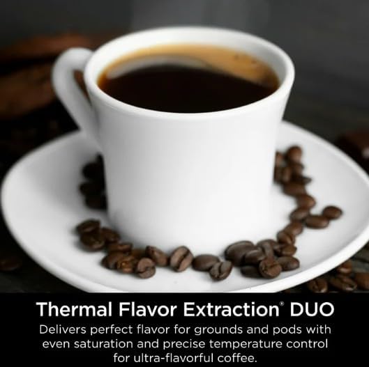Ninja DualBrew Grounds & Pods Hot & Iced Coffee Maker with Rapid Cold Brew (model CFP 150), 4 Brew Style Choices, Foldable Single Serve Platform, Keep Warm Function, color Black