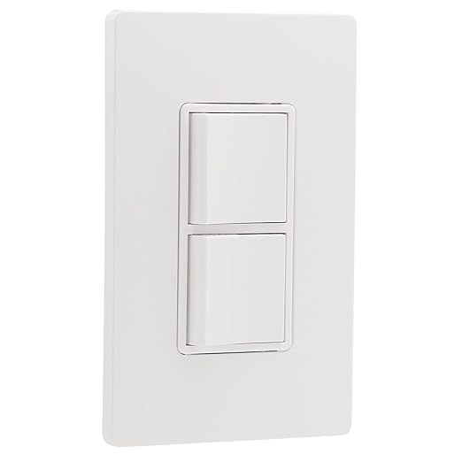 Wengart Double Rocker Combination Decorator Switch, 2-in-1 Space-Saving Wall Switch, 15A 120V, Screwless Wall Plate, Single Pole, UL Listed, White
