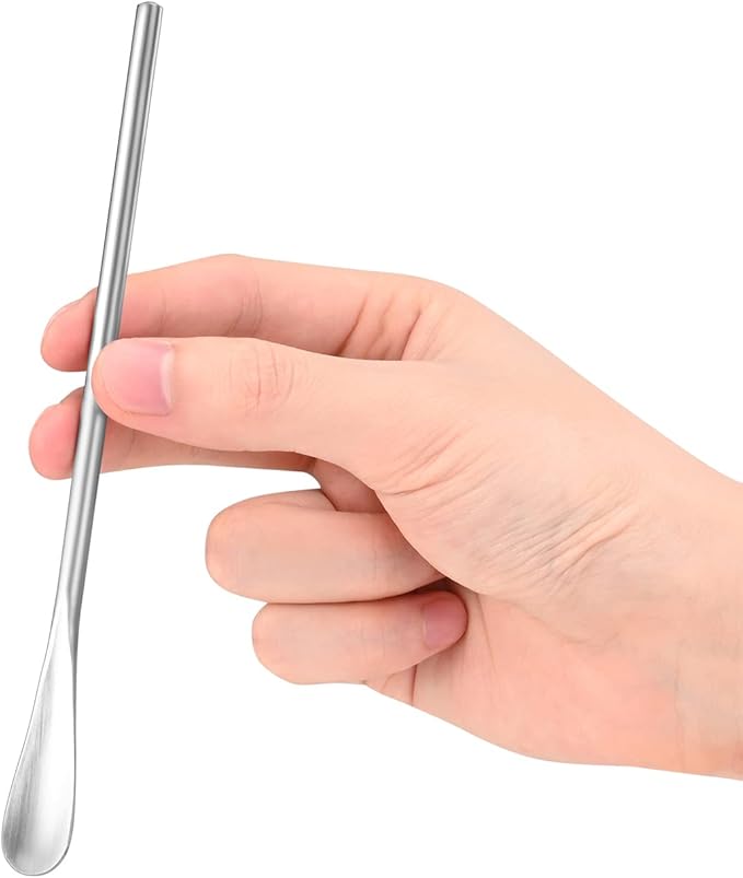 6.2Inch/15.8cm Coffee Stirrers Spoon,Silver Stainless Steel 304# Coffee Stir Sticks,Round Solid Handle Cocktail Beverage Iced Tea Stirring Stick,Drink Mixing Spoon,Set of 4