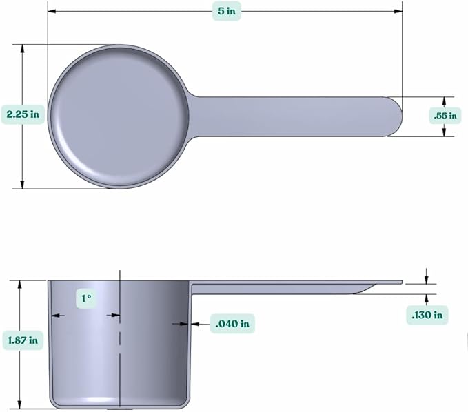 Supplement and Supply 106 mL (106 CC | 3.58 Oz.) Long Handle Scoop for Coffee, Protein Powder, Pet Food, Spices, Grains, Dry Goods – Food-Grade BPA-Free Plastic Measuring Spoon (Pack of 25)