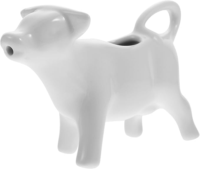 DOITOOL Cow Creamer Pitcher 1.35Oz Ceramic Milk Bottle Latte Art Cup for Coffee Sauce and Gravy Serving Cute Porcelain Milk Dispenser for Home and Cafe