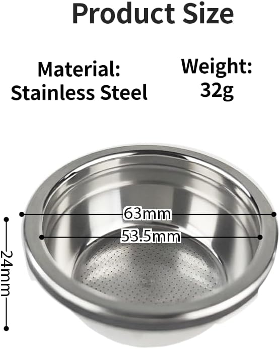 Filter basket compatible with Ninja Luxe Cafe Accessories ES601 ES701，Double Cup Coffee Pressurized Porous Filter，Double Cup Portafilter Basket for Ninja Luxe Cafe