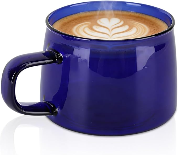 Clear Coffee Mug, Clear Double Wall Glass Coffee Mugs with Handles, Insulated Clear Coffee Cup for Hot Cold Drink, Latte, Tea, Cappuccino, Hot Chocolate, 3 X 2.6 Inches