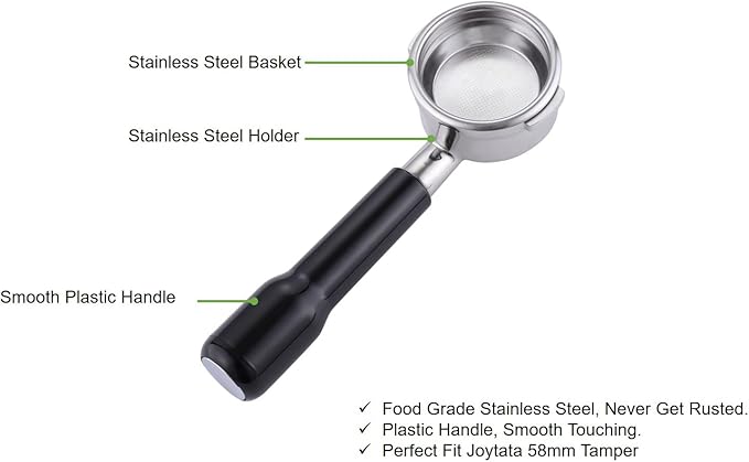 58mm Bottomless Portafilter for Breville BES900XL, BES920XL, BES980XL, BES990BSS Espresso Machine with Filter Basket-Plastic Handle