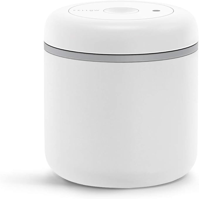 Fellow Atmos Vacuum Coffee Canister & Food Storage Container - 0.7 Liter Canister holds up to 11 oz of Coffee Beans - Airtight Food Storage Containers - Containers - 0.7 Liter - Matte White
