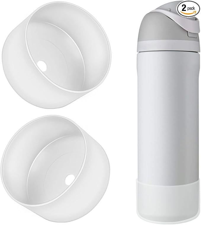 2PCS Silicone Water Bottle Boot, Compatible with Owala 24oz 32oz 40oz, Protective Anti-Scratch & Anti-Dent No Noise Sleeve Cover for FreeSip/Twist/Flip Water Bottles (Transparent, 24 Ounces)