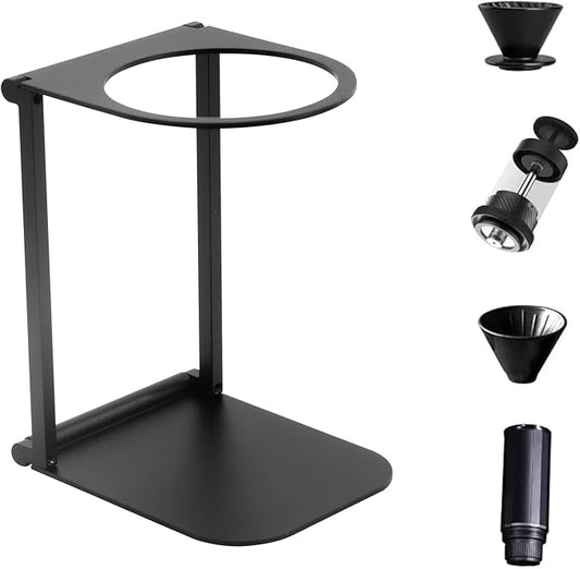 Zayin Travel Coffee Maker Stand, Portable & Foldable Espresso Machine Stand, Office coffee stand with base, Suitable for Office Home and Camping, Black