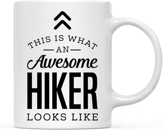 Andaz Press 11oz. Ceramic Coffee Tea Mug Thank You Gift, This is What an Awesome Hiker Looks Like, 1-Pack, Birthday Christmas Gift Ideas Coworker Him Her, Includes Gift Box