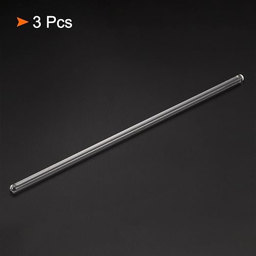 MECCANIXITY 3.3 Borosilicate Glass Stick 7.87" Length 5mm Dia Stir Rod Mixing Tools with Both Ends Round for Lab Kitchen Science 3Pcs