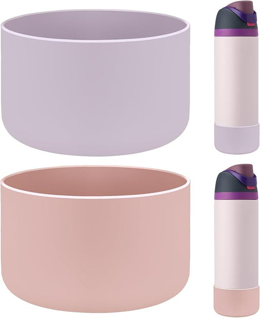 HEYSKAY 2PCS Silicone Boot for Owala Flask Water Bottle Anti-Slip Protective Sleeve for Owala Twist,FreeSip and Flip Stainless Steel Water Bottle BPA-Free Boot Bottom Base