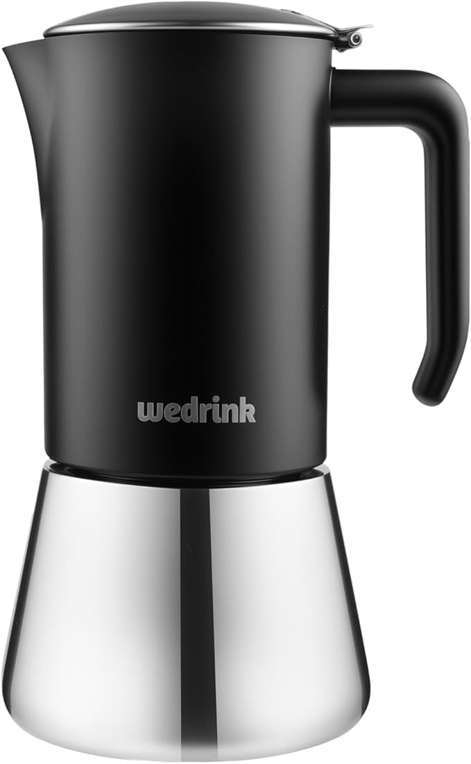 wedrink Stovetop Espresso Maker 6 Espresso Cups Stainless Steel Moka Pot for Greca, Induction, Electric & Gas Stoves(10 OZ/300ml)
