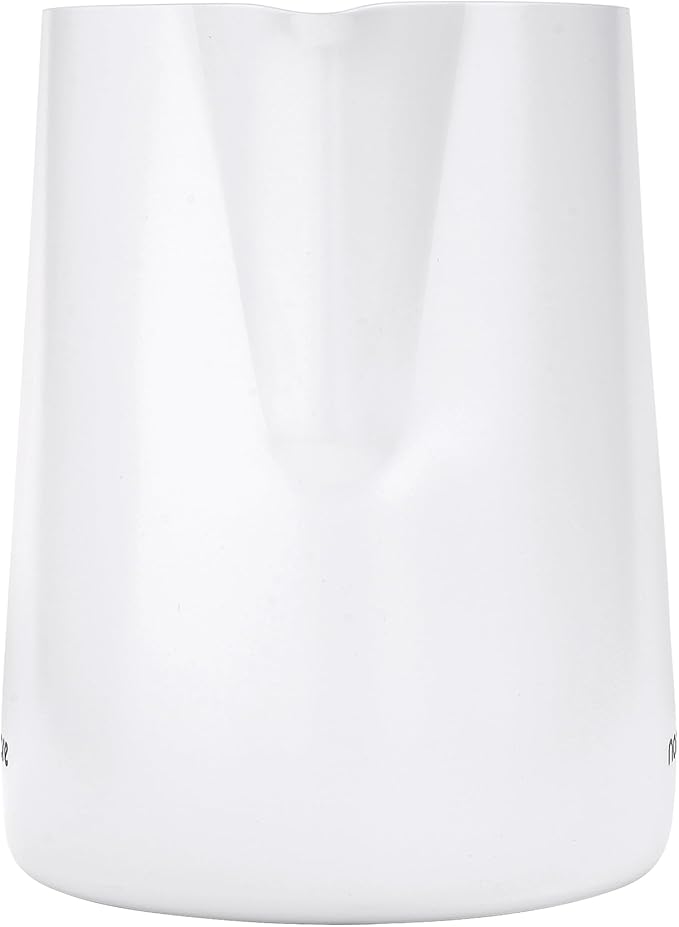Normcore Milk Pitcher with Round Spout - Espresso Steaming Pitcher - Milk Frothing Jug - Cappuccino Latte Art Barista Cup - Non-stick coating White - 20.3 oz (600 ml)