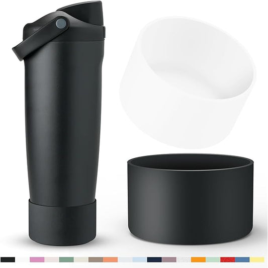 2 Pcs Silicone Boot for Owala 40oz & 30oz FreeSip Sway Tumblers, Protective Bottom Bumper Anti-Slip Sleeve Accessories for FreeSip Sway Water Bottles, Dishwasher Safe and BPA Free