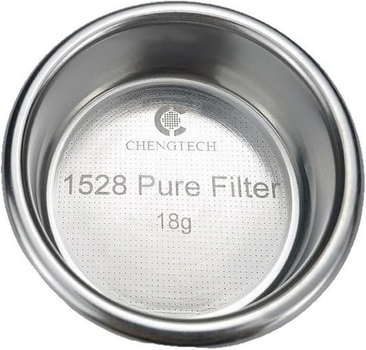 Espresso Accessories, 18g Pure Precision Espresso Basket – 1528 Micro-Screen Holes, 0.16mm Full-Perforated Bottom, Ultra-Clean Filtration for Sweet & Balanced Espresso