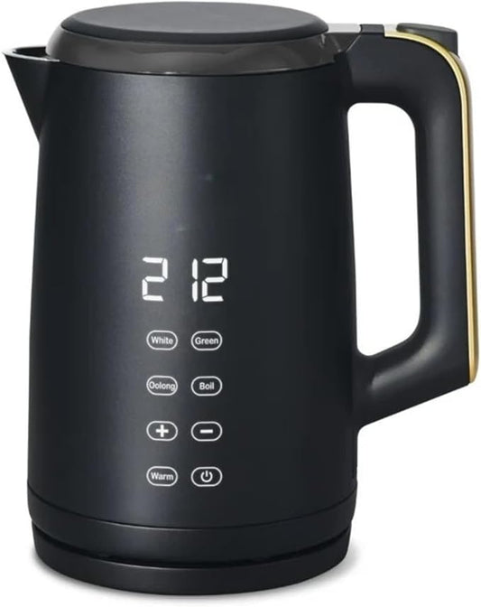 Electric Gooseneck Kettle 1 Liter 1200W, Stainless Steel, Pour Over Coffee Tea, Auto Shut-Off, 360° Cordless Power Base (Black Sesame 1.7L)