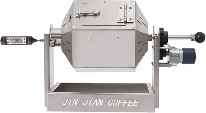 Coffee Bean Roaster, 3.8L/1Gal Coffee Bean Baker Gas Burner Drum Type Roasting Machine with 5-60RPM Adjustable Speed for Home and Commercial Use