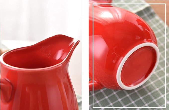 FUYU Ceramic Colorful Creamer with Handle, Coffee Milk Creamer Pitcher