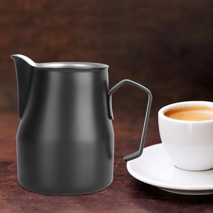 Milk Frothing Pitcher, 500ml/17.5oz Stainless Steel Espresso Steaming Pitcher Milk Steamer Cup Coffee Milk Hot Chocolate Cups