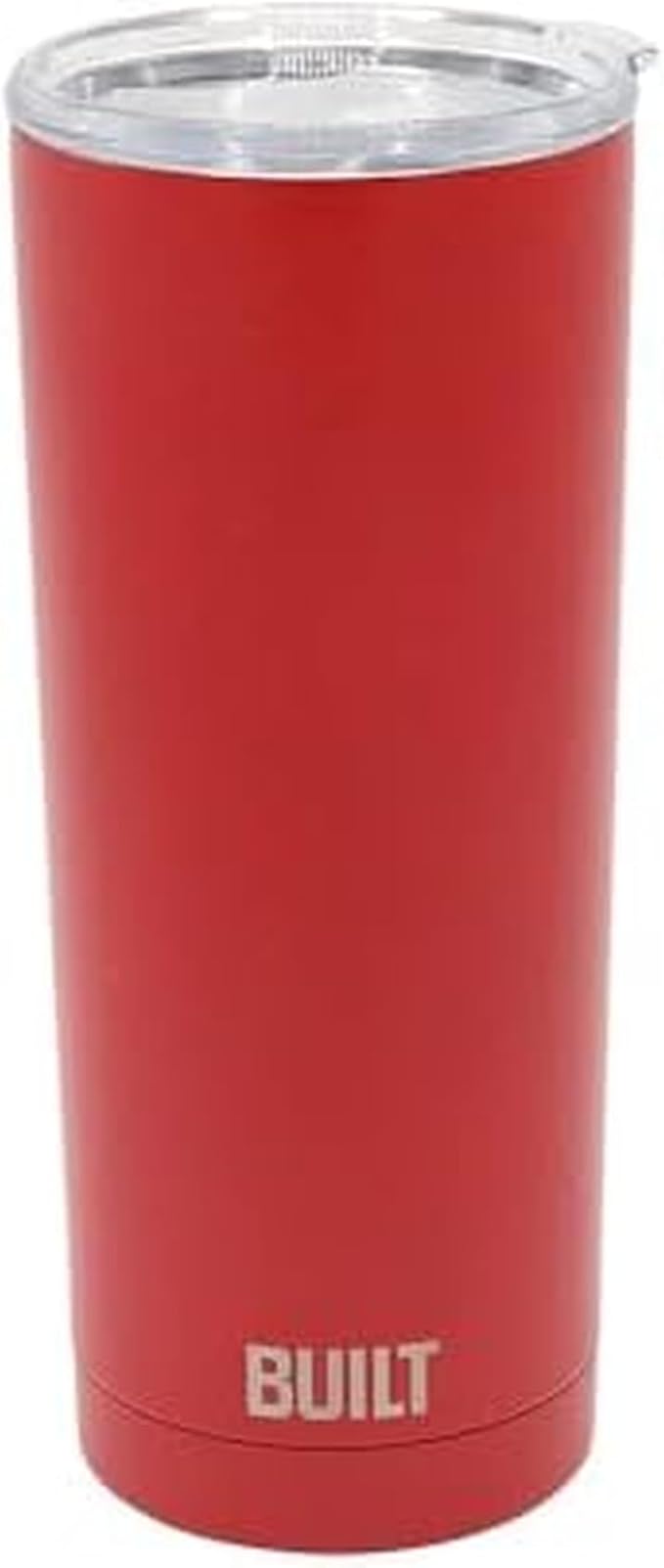 BUILT 20oz Water Tumbler - Stainless Steel Vacuum Insulated Tumbler with Lid, Double Wall Travel Tumbler - Durable, Reusable & Sustainable Steel Cup To Go Travel Coffee Mug (Red)