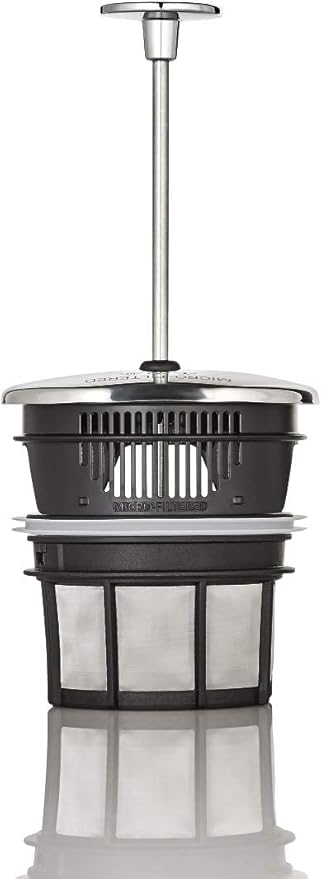 ESPRO P7 Brushed Stainless Steel French Press 304 – Patented Double Walled Micro-Filter Insulated French Press Coffee Maker, Grit-Free Brew - Heat Resistant BPA Free (32oz)