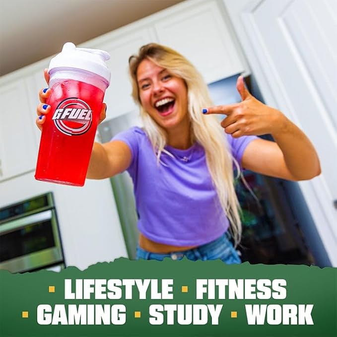 G Fuel Watermelon Energy Drink Powder, Pre Workout Caffeine Mix for Gaming, Sugar Free Focus Amino, Vitamin + Antioxidants, 9.9oz (Watermelon, 40 Servings)