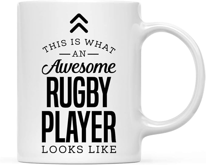 Andaz Press 11oz. Ceramic Coffee Tea Mug Thank You Gift, This is What an Awesome Rugby Player Looks Like, 1-Pack, Birthday Christmas Gift Ideas Coworker Him Her, Includes Gift Box
