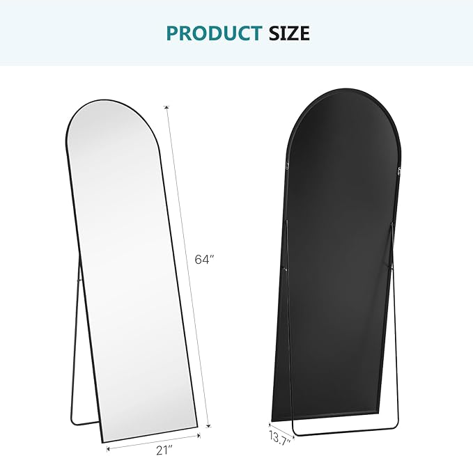 NEWBULIG Full Length Mirror, Upgraded Body Wall Mirrors with Shatter-Proof Glass, Floor Standing Mirror, Home Wall Decor