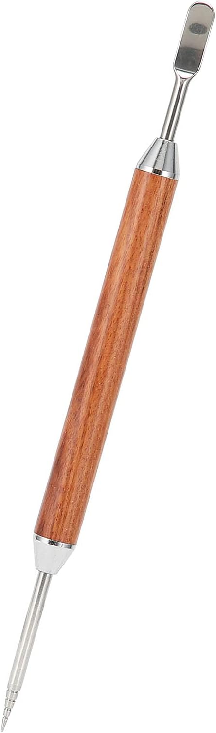 Pwshymi Coffee Latte Needle, Stainless Steel Latte Art Pen with Wood Handle, for DIY Coffee Decorating and Milk Froth Picking