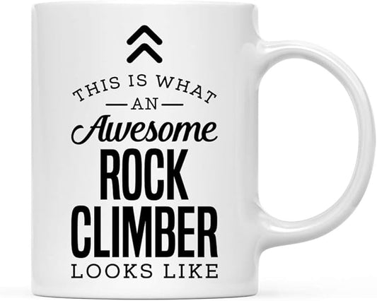 Andaz Press 11oz. Ceramic Coffee Tea Mug, This Is What an Awesome Rock Climber Looks Like, 1-Pack, Birthday Ideas for Coworker, Includes Gift Box