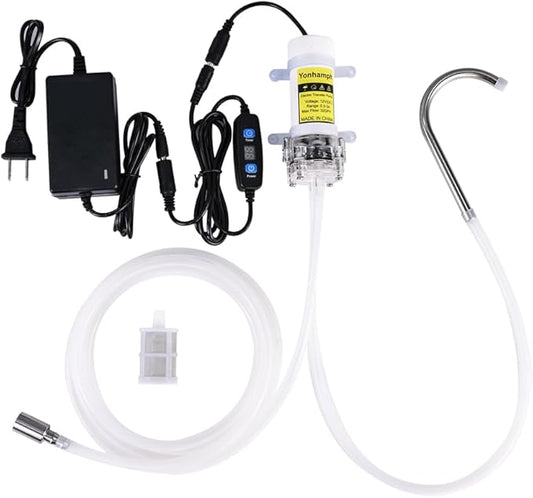 Electric Water Transfer Pump Kit 100-240V With Timer Control for Ice Maker Coffee Machine Water Cooling,Food Grade Auto Siphon Self Priming Pump for Bottling Wine,Beer and Kombucha,2L/Min,Low Noise