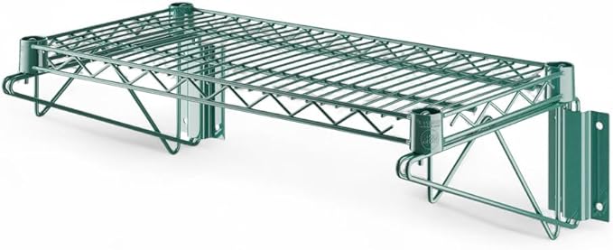 12" x 24" Green Wall-Mounted Wire Shelf with Epoxy Coating, Heavy-Duty Steel Storage Rack, NSF Certified, Easy Installation, Open Wire Design for Kitchen, Garage, or Utility Storage
