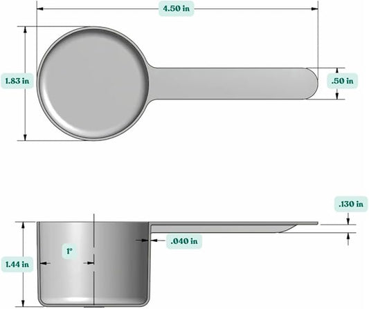 Supplement and Supply 53 mL (1.8 Oz. | 3.58 Tbsp) Long Handle Scoop for Coffee, Protein Powder, Pet Food, Spices, Grains, Dry Goods – Food-Grade BPA-Free Plastic Measuring Spoon (Pack of 25)