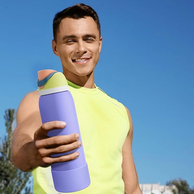 2PCS Silicone Water Bottle Boot, Compatible with Owala 24oz 32oz 40oz, Protective Anti-Scratch & Anti-Dent No Noise Sleeve Cover for FreeSip/Twist/Flip Water Bottles (Retro Boardwalk, 32oz)