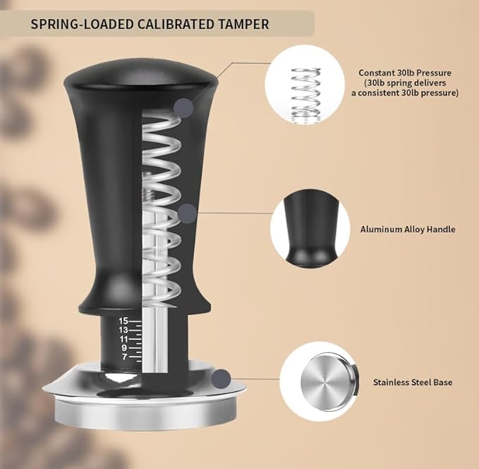 7 Pack Espresso Tamper Station&Coffee Distributor Tamper&Espresso WDT Stirrer&Coffee Tamping&Brush&Coffee Dosing Funnel&Espresso Puck Screen, Multipurpose Tools for Bar Home Office (51 mm)
