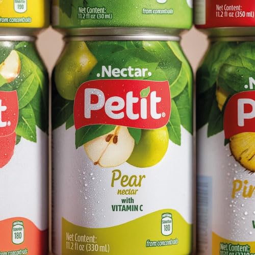 Petit Pear Nectar, 330 ml Cans (Pack of 24) – Refreshing Tropical Fruit Juice Beverage