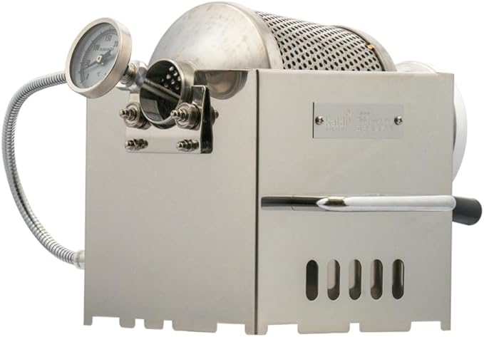 KALDI Mini Home Coffee Gas Roaster - 200g Capacity, Choice of Manual Handle or Motor Drive, Hopper/Sampler as option, Gas Burner Required (Motorized, Full-Package)
