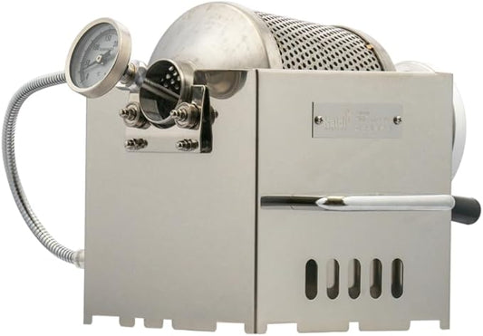 KALDI Mini Home Coffee Gas Roaster - 200g Capacity, Choice of Manual Handle or Motor Drive, Hopper/Sampler as option, Gas Burner Required (Manual Handle, Full-Set)