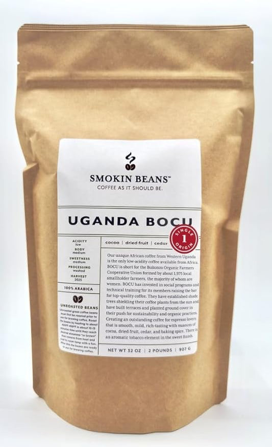 2-Pound Uganda Aa, Unroasted Green Arabica Coffee Beans, Fresh Current Crop Specialty Grade, Roast the Beans Yourself at Home on Your Roasting Equipment Prior to Using for Brewing Coffee
