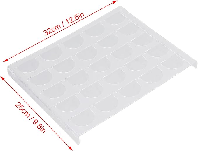 Yosoo Health Gear Coffee Capsule Holder 25 Capsules Coffee Pod Drawer Organizer, Transparent Flat Countertop Coffee Pod Holder Drawer Holder Sturdy Plastic Coffee Pod Organizer Tray for Drawer