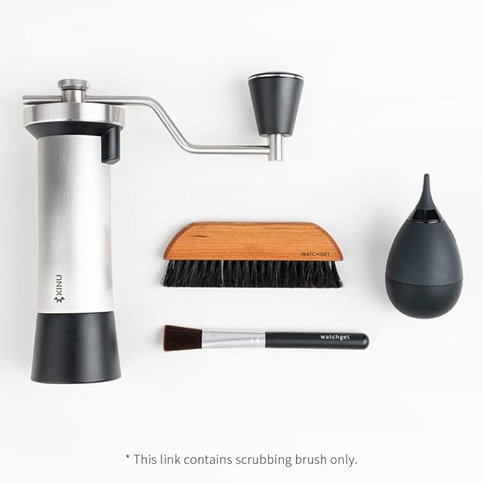 watchget Coffee Grinder Cleaning Brush, Wood Handle Espresso Brush Cleaner, Espresso Machine Cleaning Brush, Barista Brush for Countertop, Natural Bristle Coffee Bar Brush, Coffee Cleaning Tool