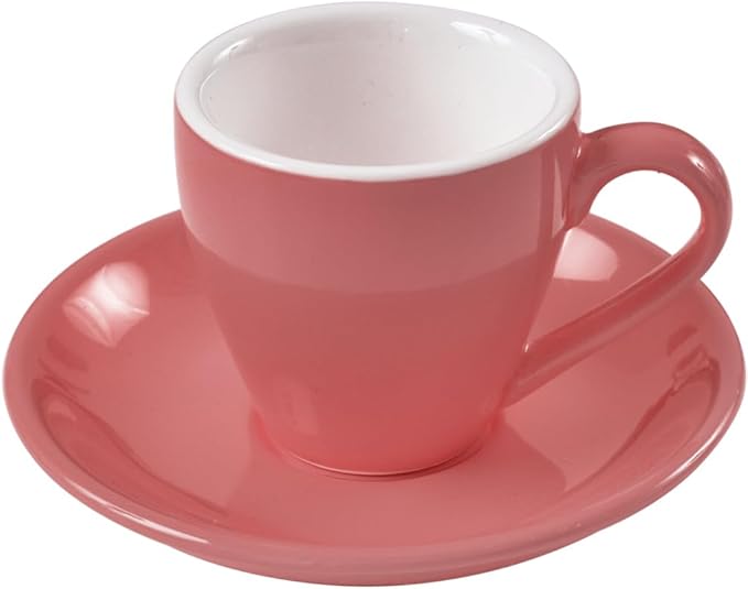 ionEgg Porcelain Espresso Cup with Saucer, Espresso shot Cup, 80ml/2.7Oz, Pink