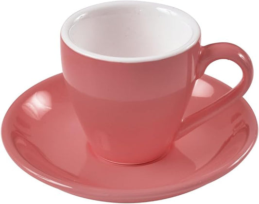 ionEgg Porcelain Espresso Cup with Saucer, Espresso shot Cup, 80ml/2.7Oz, Pink